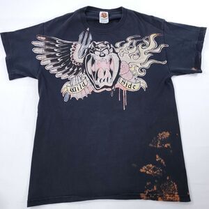 Vintage 90s Taz Looney Tunes Shirt Mens Medium Black Tazmanian Devil Made in USA